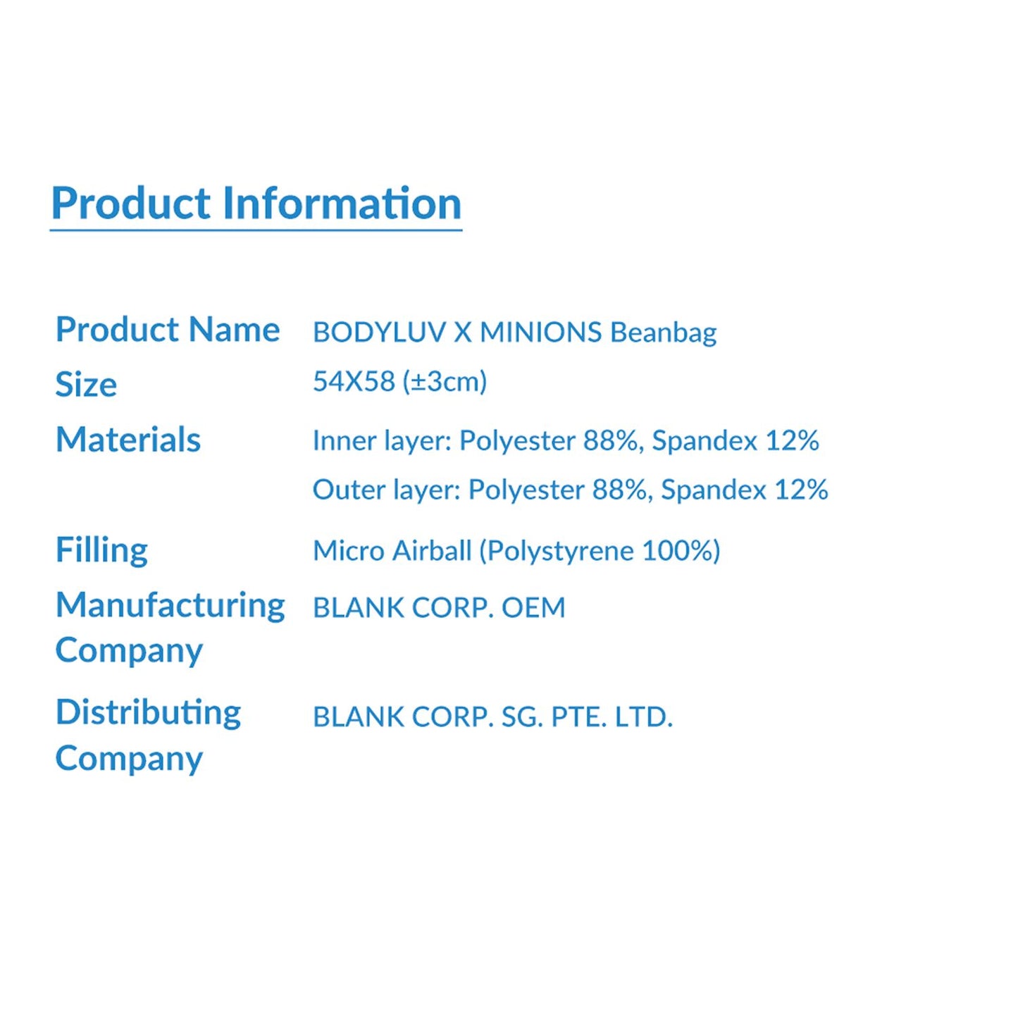 Bodyluv Minions Beanbag