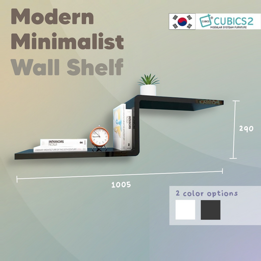 Cubics 2 Modern Minimalist Wall Shelf Rack Bookcase