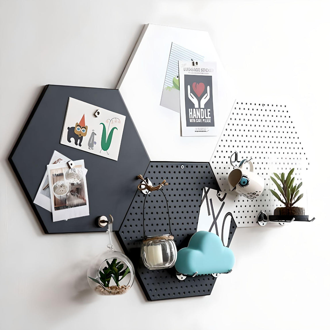 Hexagon Pegboard Wall Organizer