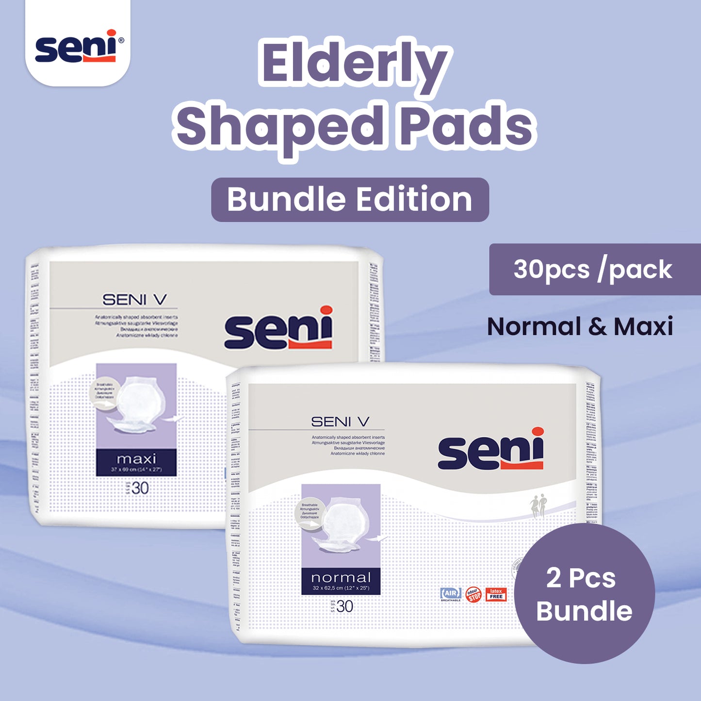 BUNDLE SET Adult Pampers: Anatomically Shaped Pads Seni V