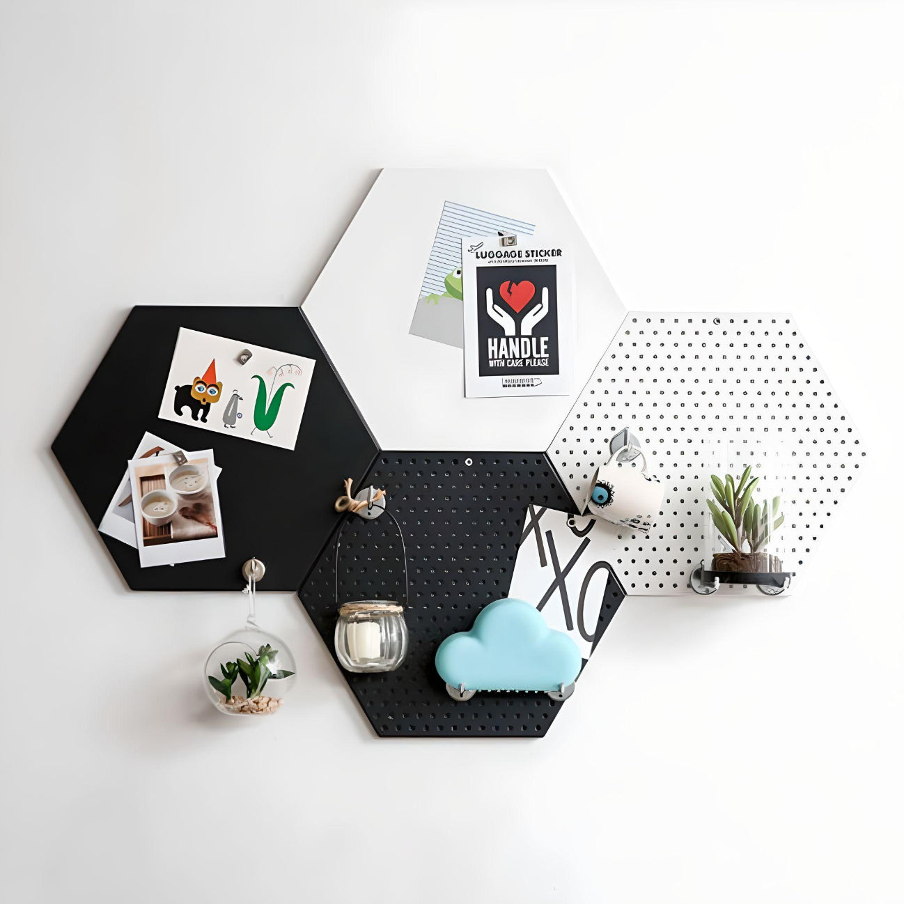 Hexagon Pegboard Wall Organizer