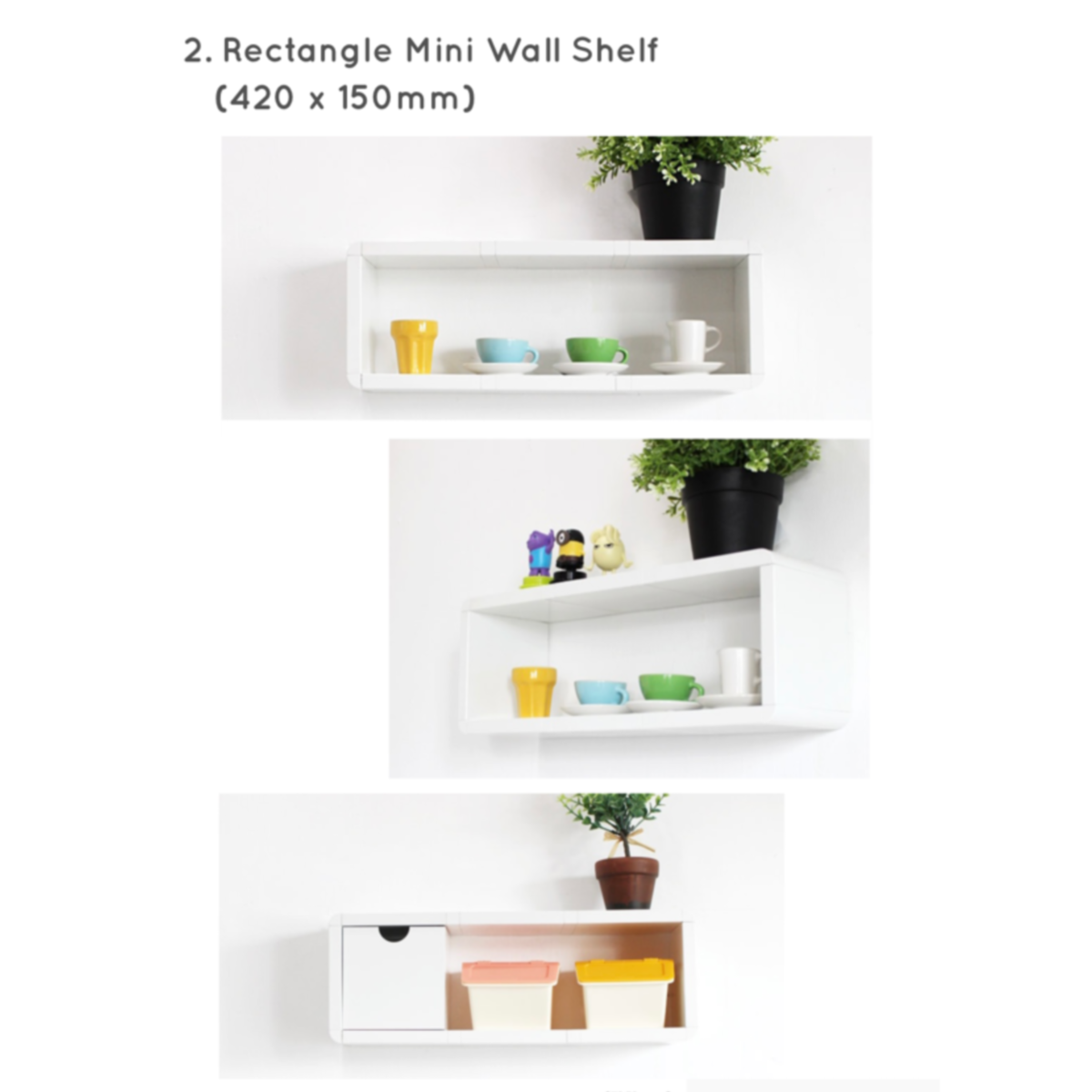 Cubics Mini Rectangle Wall Shelf Rack