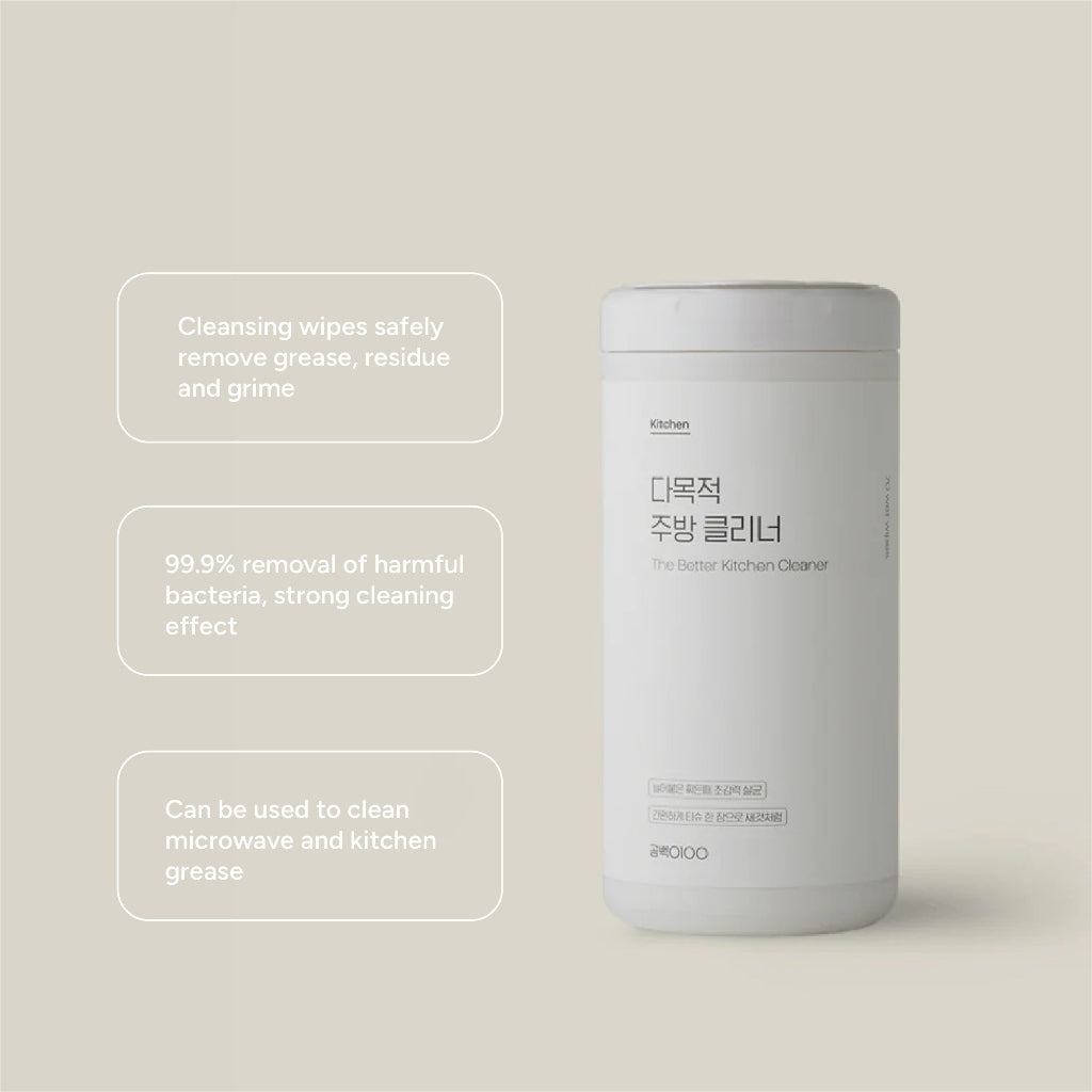 Gong100 Multi purpose Cleaning Wipes Made in Korea