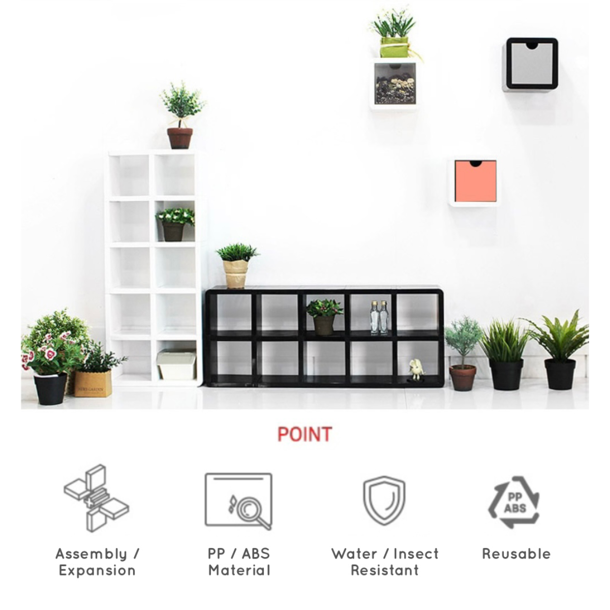 Cubics 2 wall shelf 4 3 S 3 steps