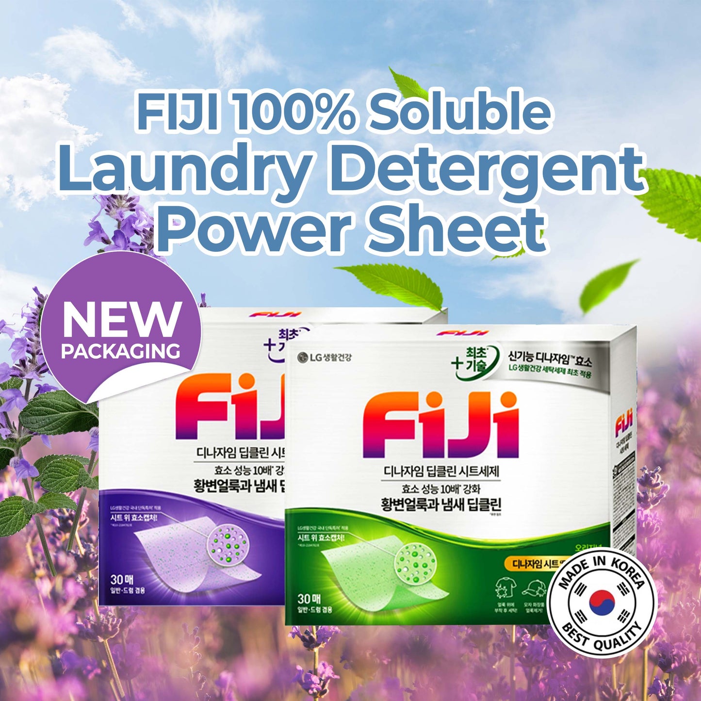FIJI 100% Soluble Laundry Detergent Power Sheet 30s