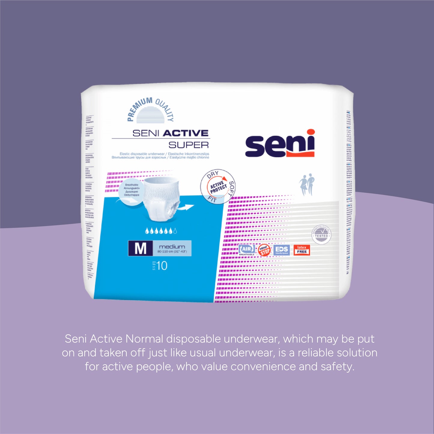 Seni Bundle Set Adult Diapers: Elastic Disposable Underwear Active