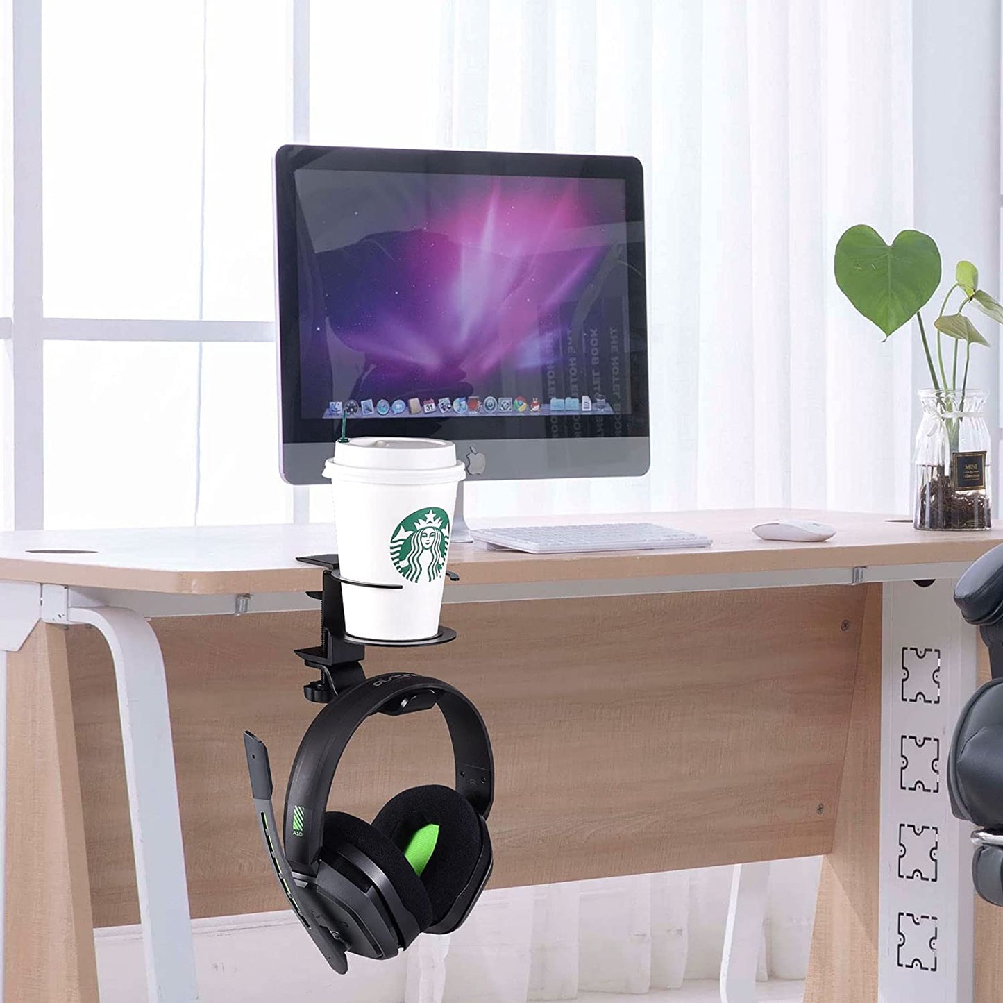 Cup and Headphone Desk Holder